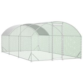 Large Chicken Coop Metal Chicken Run with Waterproof and Anti-UV Cover, Dome Shaped Walk-in Fence Cage Hen House for Outdoor and Yard Farm Use