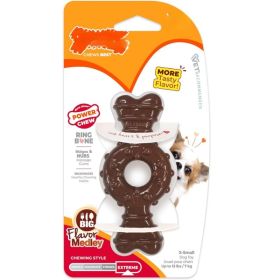 Power Chew Ring Bone Dog Toy Flavor Medley, XSmall  Durable Chew Toy For Aggressive Chewers (Option: Brown)